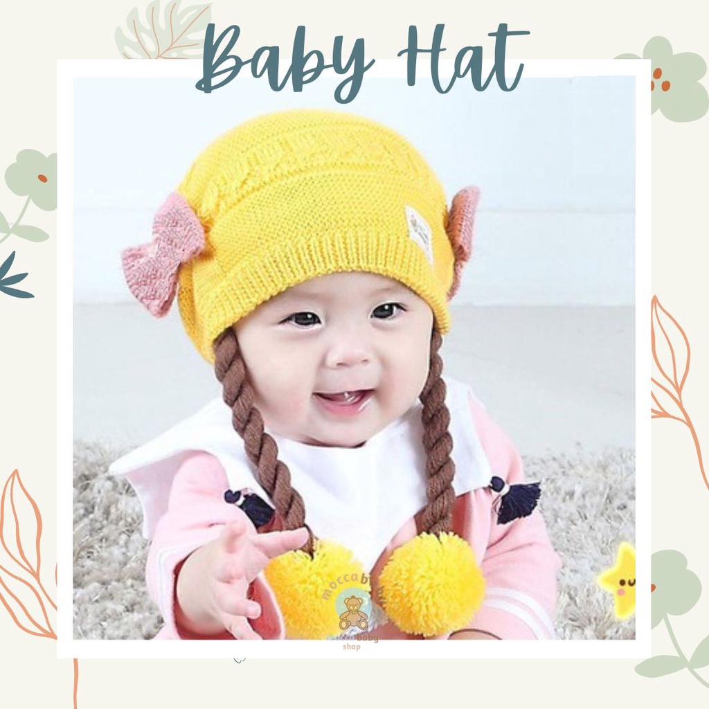 MBSS - TOPI ANAK Perempuan NEW RAMBUT KEPANG/ Topi Bayi Kupluk Imut Lucu Baby Hat Wig