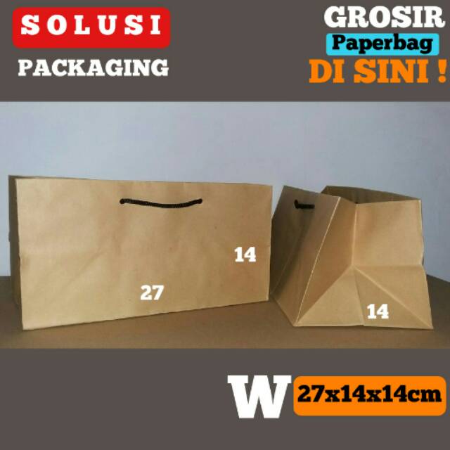 

PAPER BAG TALI TIPE W 27X14X14CM/TAS KERTAS/SHOPPING BAG