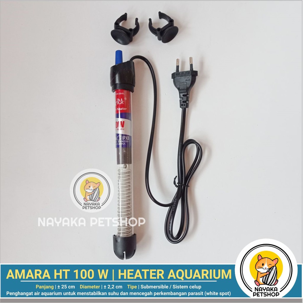 Amara HT 100 Watt Heater Aquarium Penghangat Pemanas Air Water Heater Aquascape