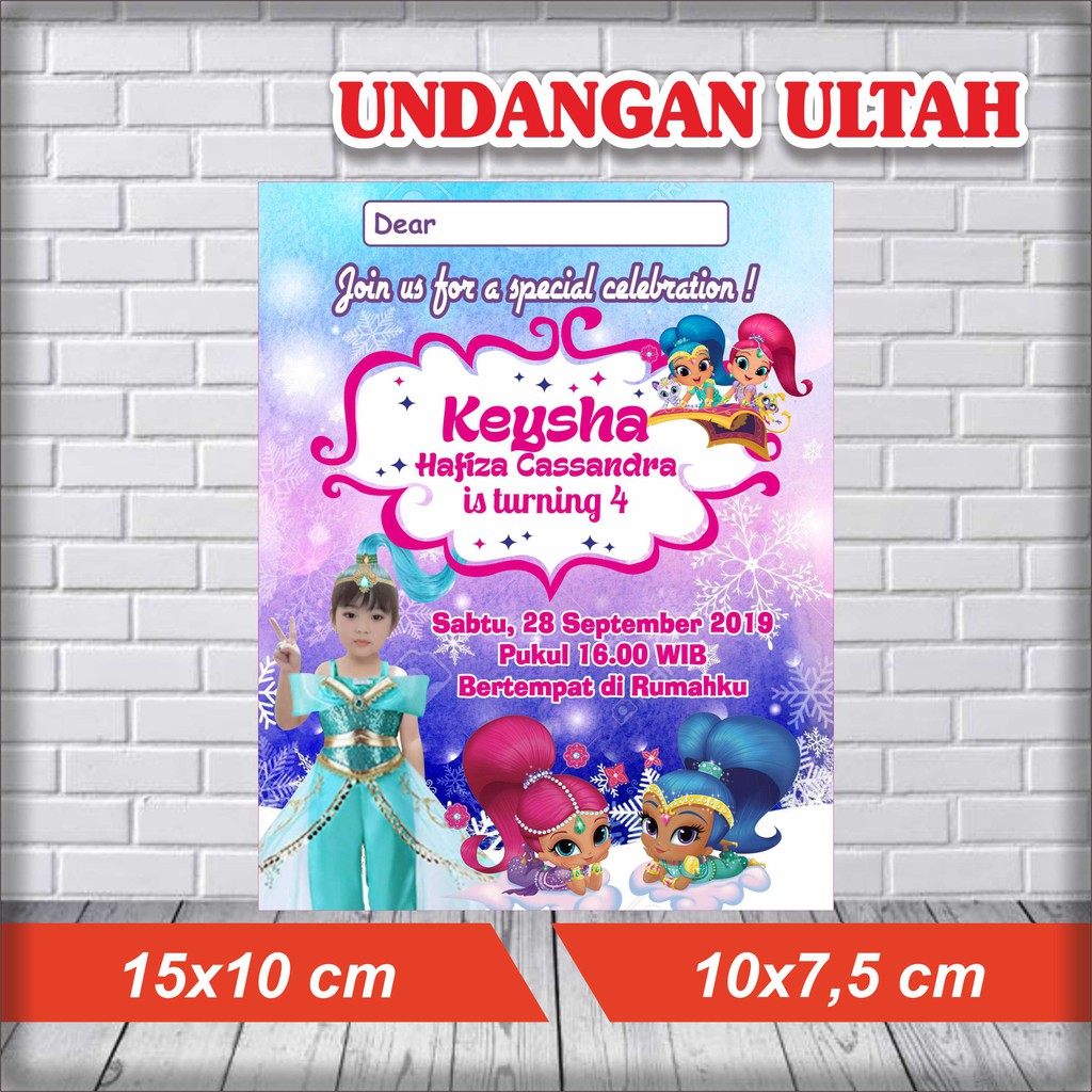 Undangan Unik / Undangan Cantik / Undangan Ultah / Undangan Ulang Tahun Tema Jinny