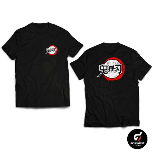 Kaos ANIME KIMETSU NO YAIBA DEMON SLAYER LOGO DEPAN BELAKANG