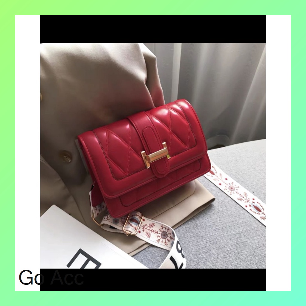 FT08 Tas Fashion Wanita selempang pendek dan panjang Merah maroon Elegan Tas Bahu cewek trendi