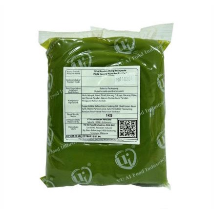 Yu Ai Pandan Mung Bean 1kg - Kacang Pasta Pandan Kacang Hijau