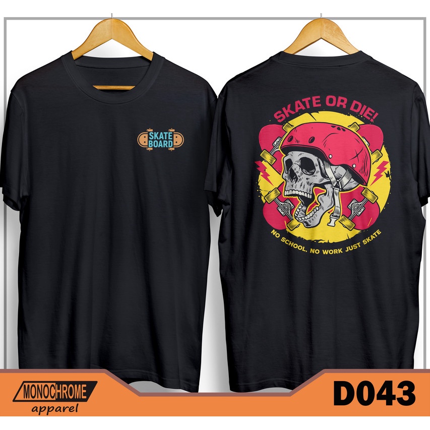 D043 Kaos Baju Skate Skater Skaters Skateboard Distro Pria