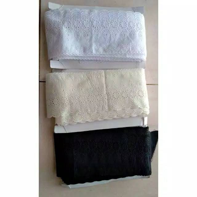 Renda katun premium lebar 12cm per roll