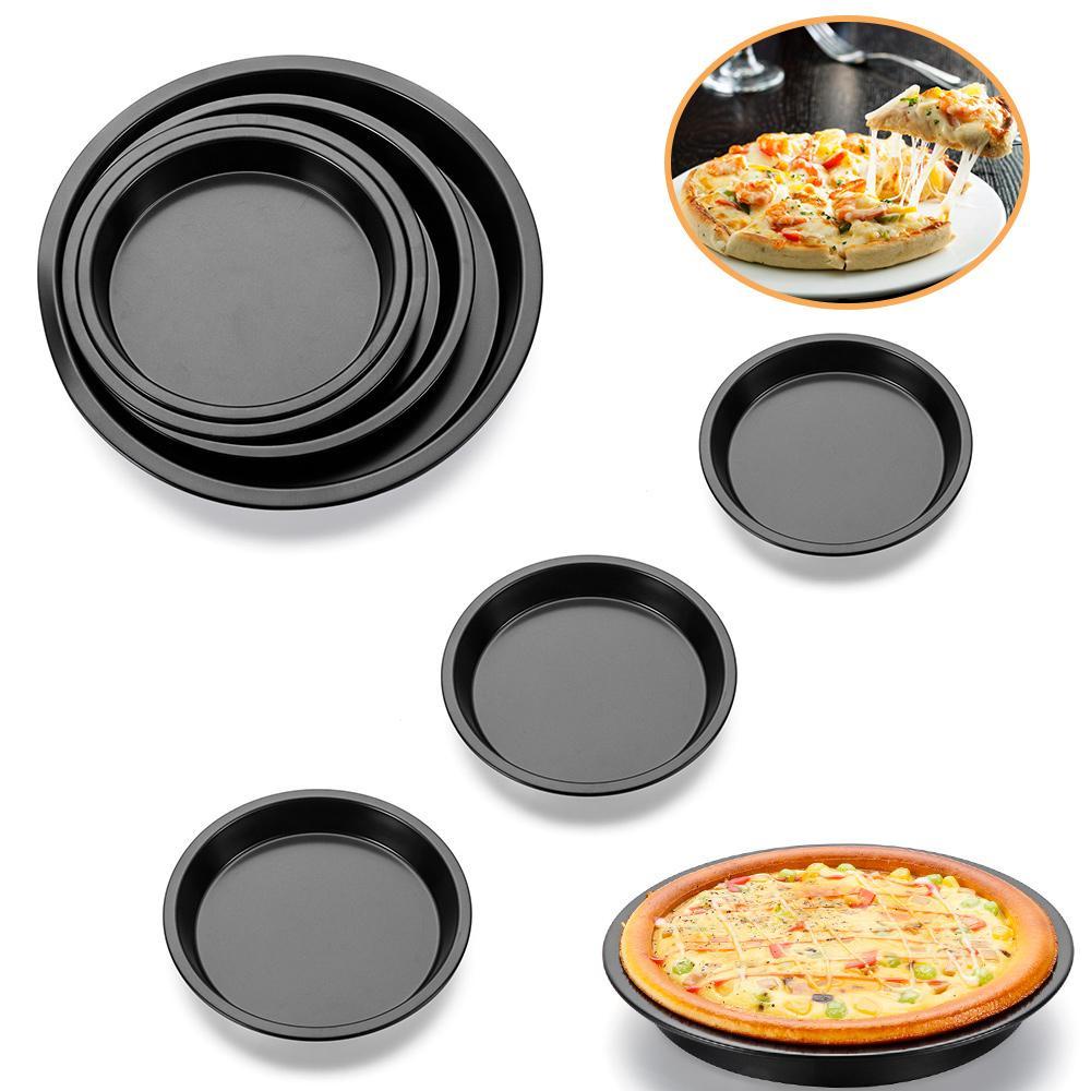 Populer Pizza Pan Carbon Steel Cetakan Kue Piring Pizza Rumah &amp; Dapur