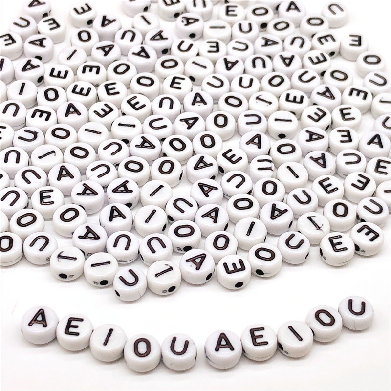 100 Pcs,Diy Huruf Manik,Alphabet,6 Mm Mainan Pendidikan,Anak-anak Bagian Buatan Tangan