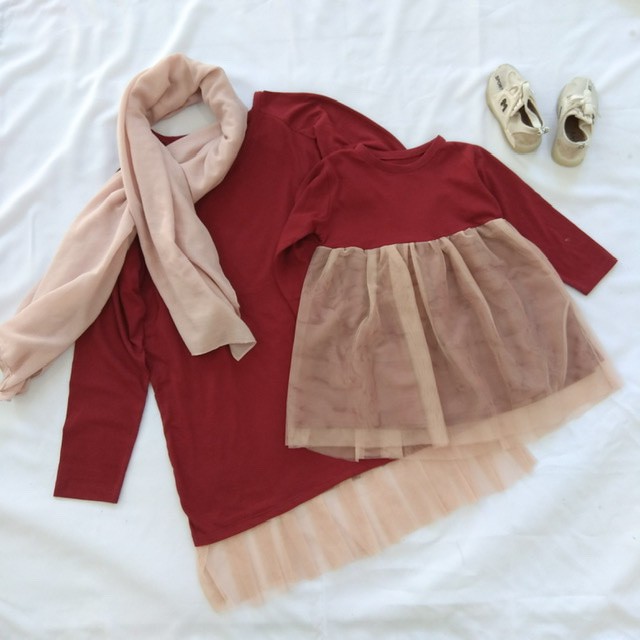 Malya Couple, kaos couple anak dan ibu, kaos couple anak perempuan, kaos couple lengan panjang