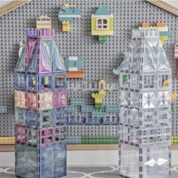 

MNTL Magnetic Tiles 120 pcs : Warna Solid - transparan 108 Berkualitas