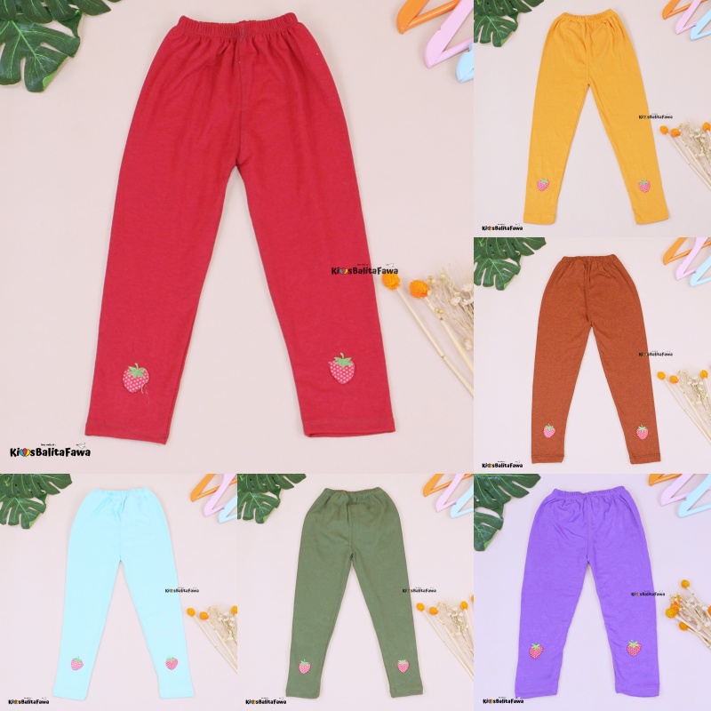 Legging Strawberry uk Bayi - 2 Tahun / Leging Polos Anak Perempuan Celana Panjang Kaos Baby Balita babycinnamon