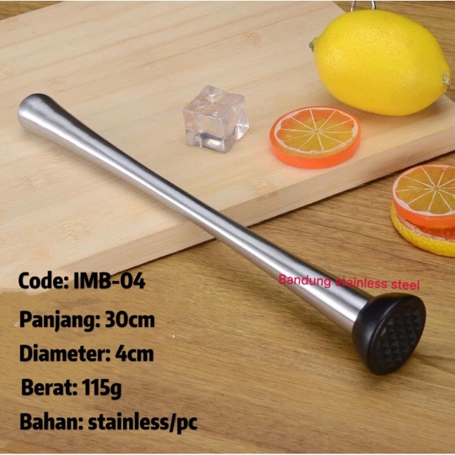 Muddler Ice crusher stick alat penghancur es batu buah kocktail stainless pc