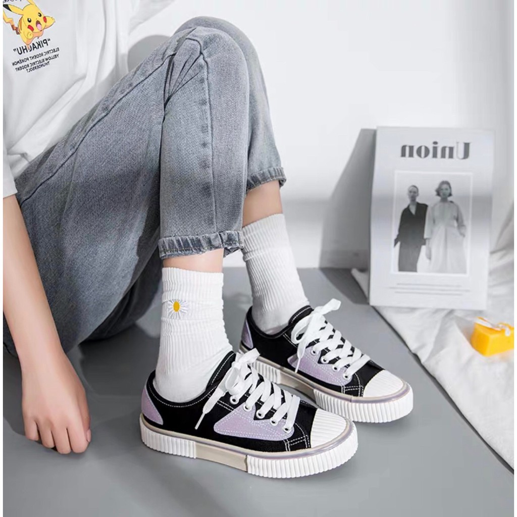 AVANCEID 1871 Sepatu Sneakers Wanita Canvas Kerja Sekolah Hitam Import