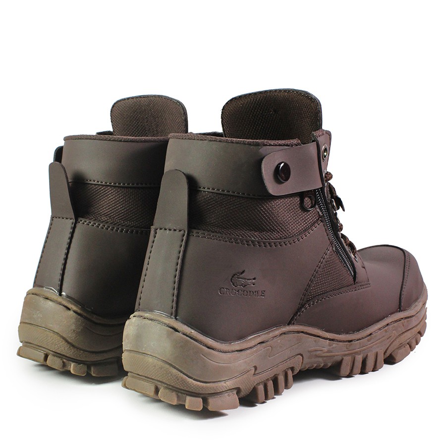 SM88 - Sepatu Pria Sefty Crocodile Jointer Sleting Coklat Boots Safety Outdoor Hiking Gunung Keren