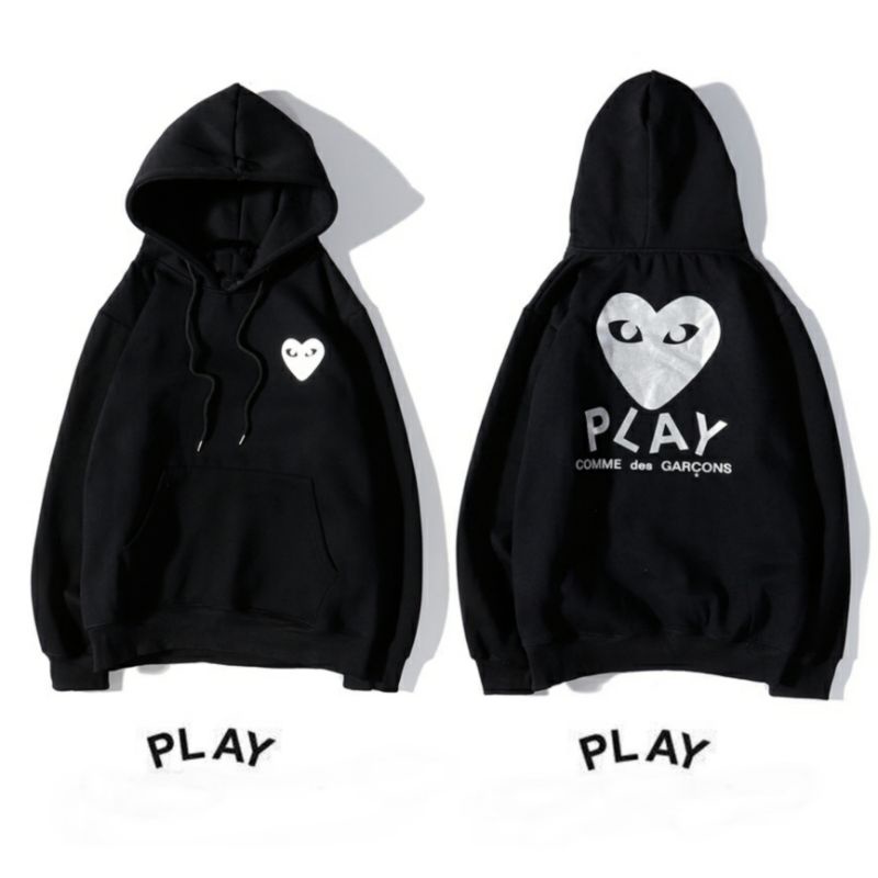 Terbaru ! Hoodie PLAY Hitam Putih BIGSIZE ( S - 6XL ) Jaket cdg Jumbo Sweatshirts Pria Wanita Street Wear