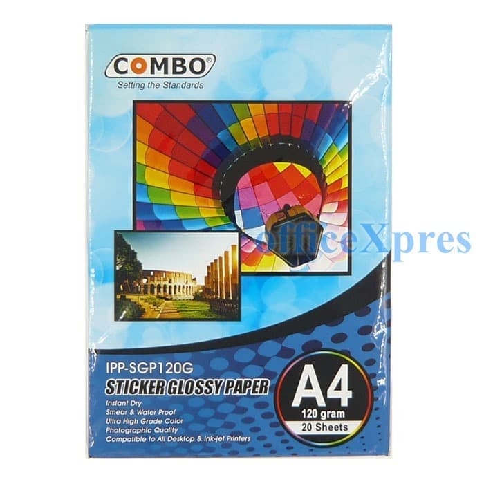 

Senikertas- Stiker Kertas Foto / Sticker Glossy Photo Paper A4 120Gr Combo -Kertas-Seni.