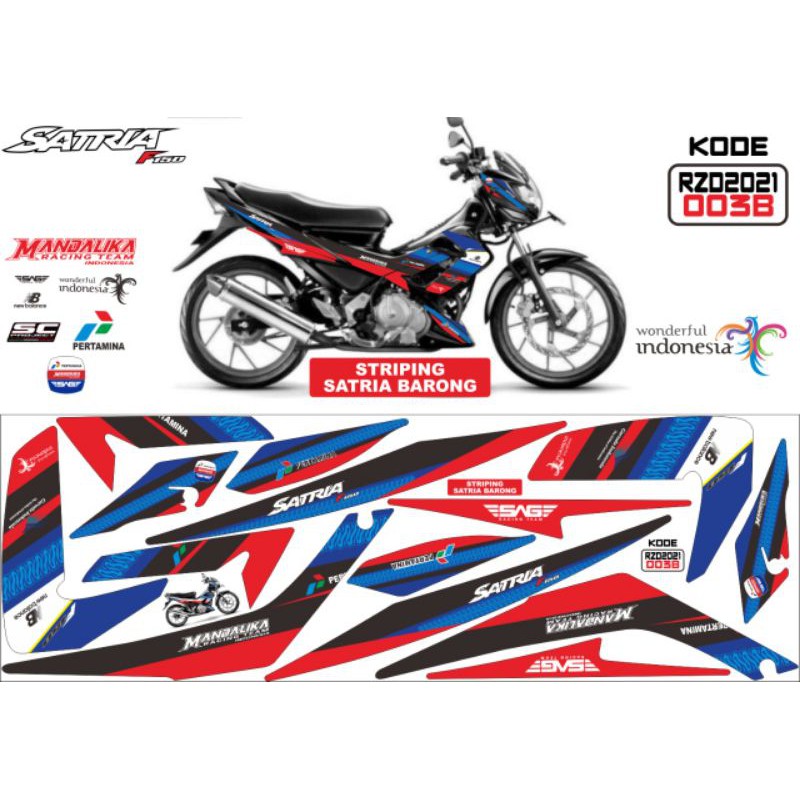Sticker striping variasi suzuki satria fu barong 2010-2012