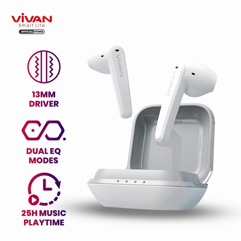 VIVAN TWS T260 Earphone Gaming Bluetooth Liberty Earbuds Headset Support iPhone/Android Garansi