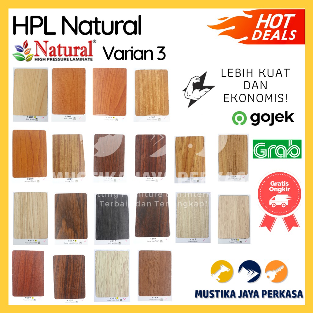 Natural HPL Natural Warna Solid  Colour Bukan HPL Taco HPL Woodgrain Emboss Putih Murah Varian 3