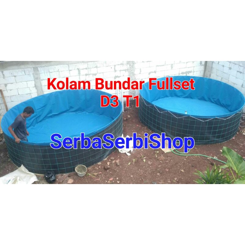 Kolam Terpal/Kolam Bioflok/Kolam Bulat /Kolam Bundar D3 T1 FULLSET KUALITAS TERBAIK