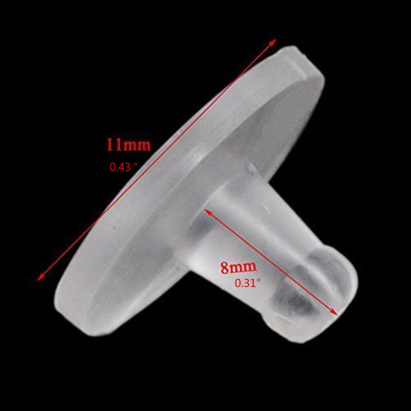 SIY  100 Pieces Soft Clear Earring Backings Silicone Rubber Safety Back Pads Backstops Replacement for Earring Studs Hoop DIY