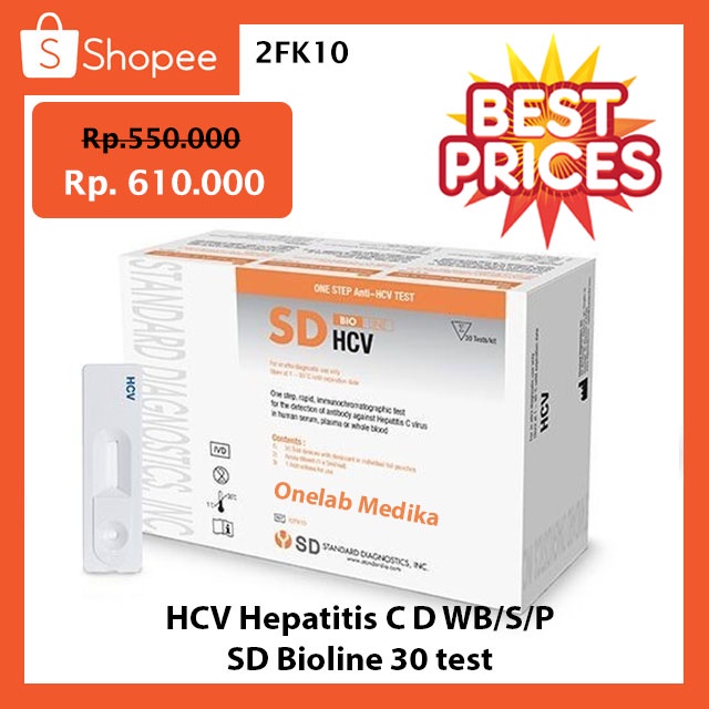 Jual HCV SD Bioline Hepatitis C Whole Blood Serum Plasma SD Bioline 30 ...