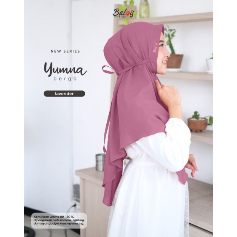 Bergo yumna ori balqis bahan diamond strech-Lavender