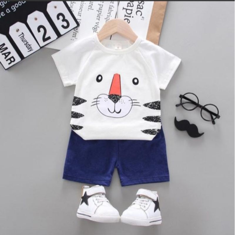 Mamamoli Baju setelan kaos anak laki laki / bayi / baby import/impor lucu mouse mm28