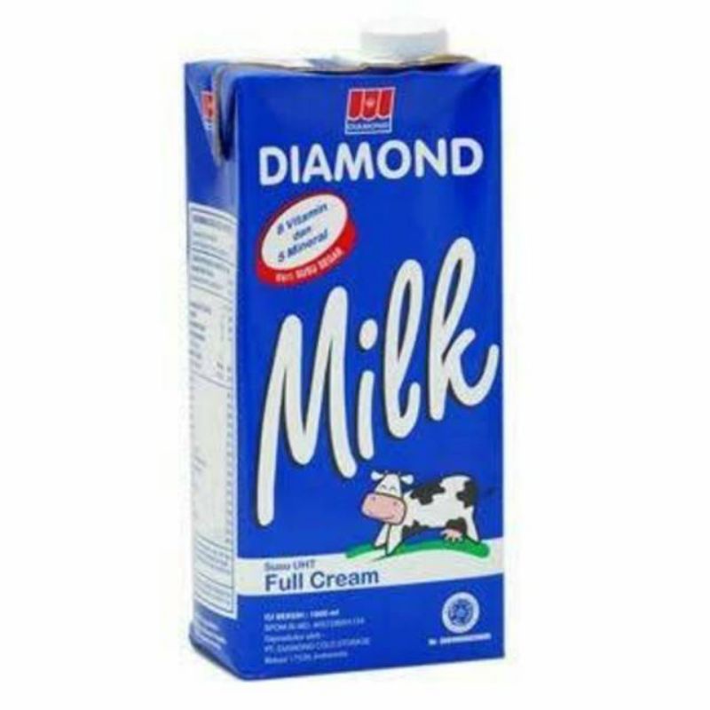 Susu UHT Diamond 1 Liter Full Cream 1 Karton - Grosir