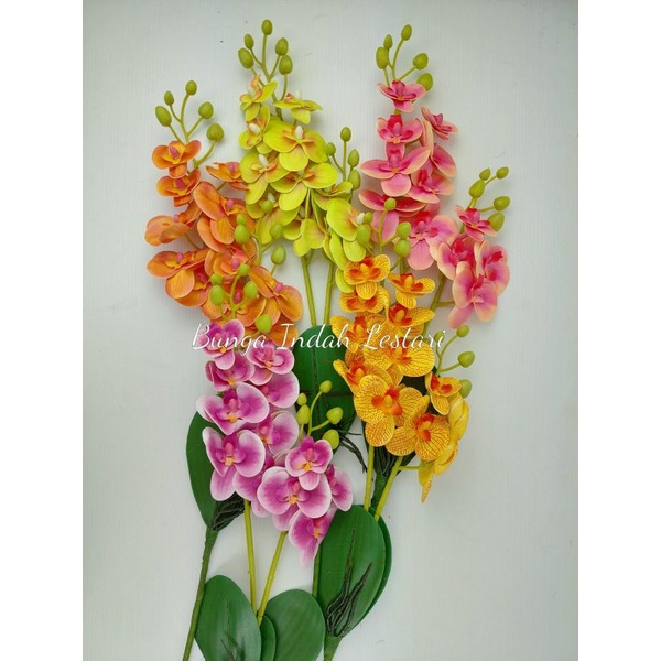 Bunga anggrek latek palsu imitasi artificial hias dekorasi/bunga anggrek palsu