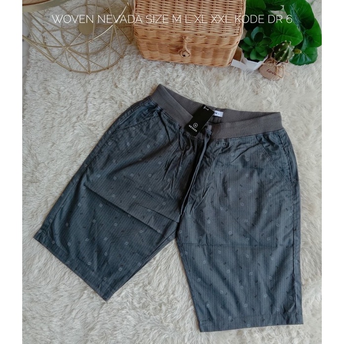 Celana pendek pria dewasa woven motif Nevada ori matahari branded