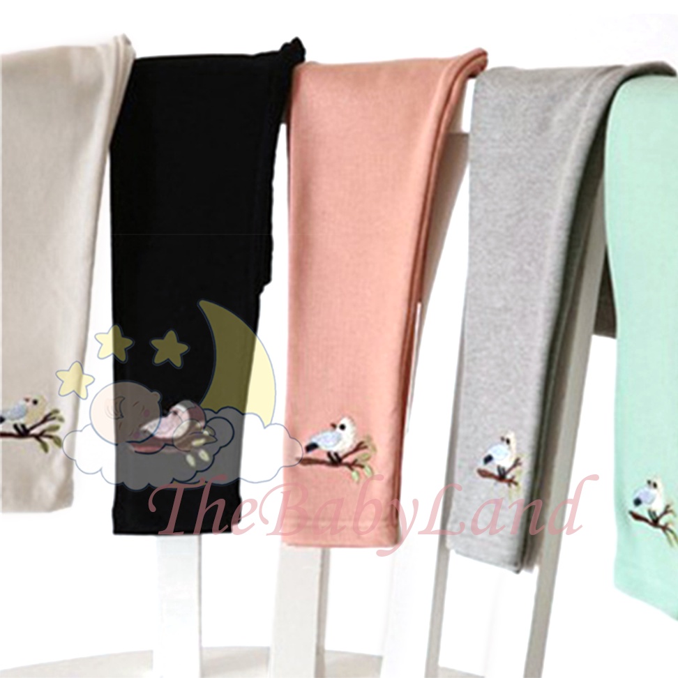 [1KG 16PCS] Babyland Celana Legging Panjang Elastis Motif Bordir Bahan Katun Anak Perempuan Impor