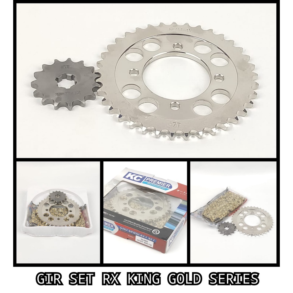 GEAR SET/GIR SET/GEAR PAKET/GIR PAKET RX KING (GOLD) 15T-37T 428HG-110L-4
