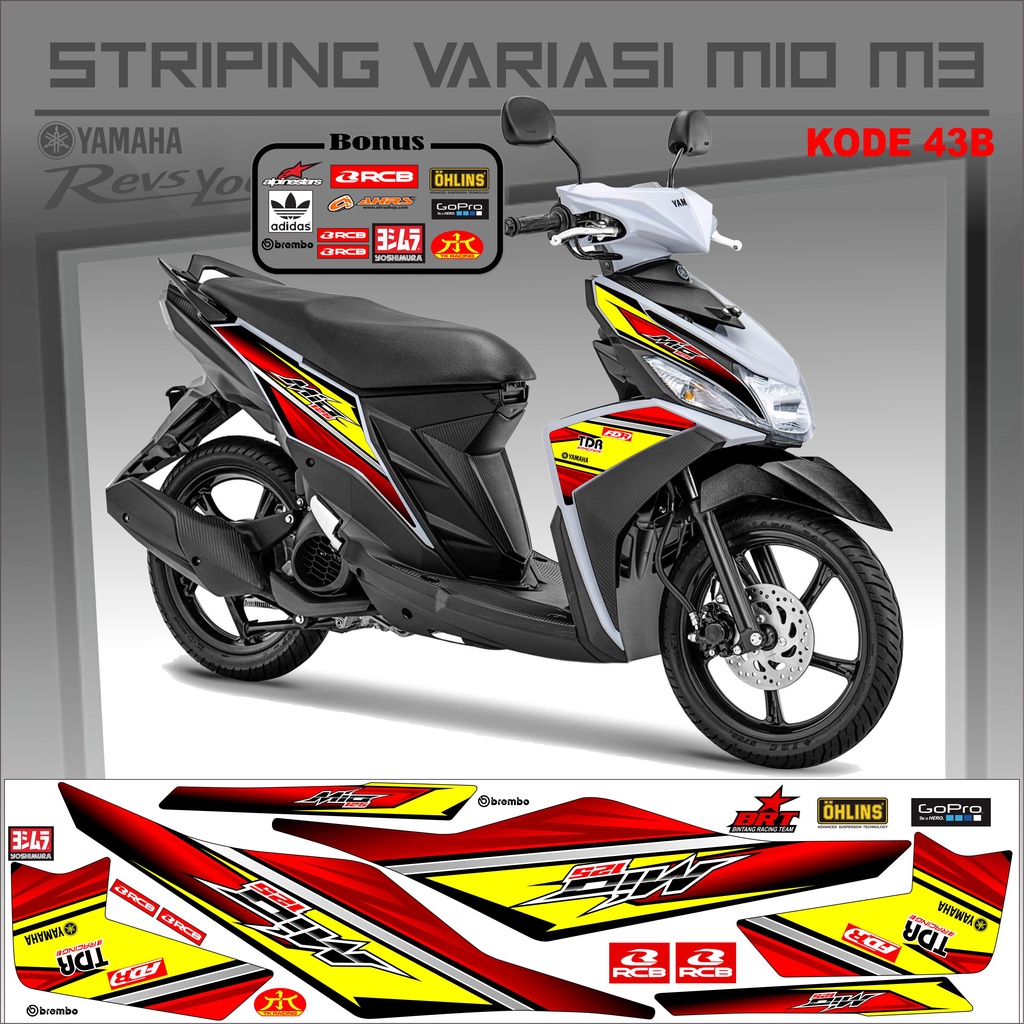 Striping Mio M3 Sticker Mio M3 Variasi Kode 43