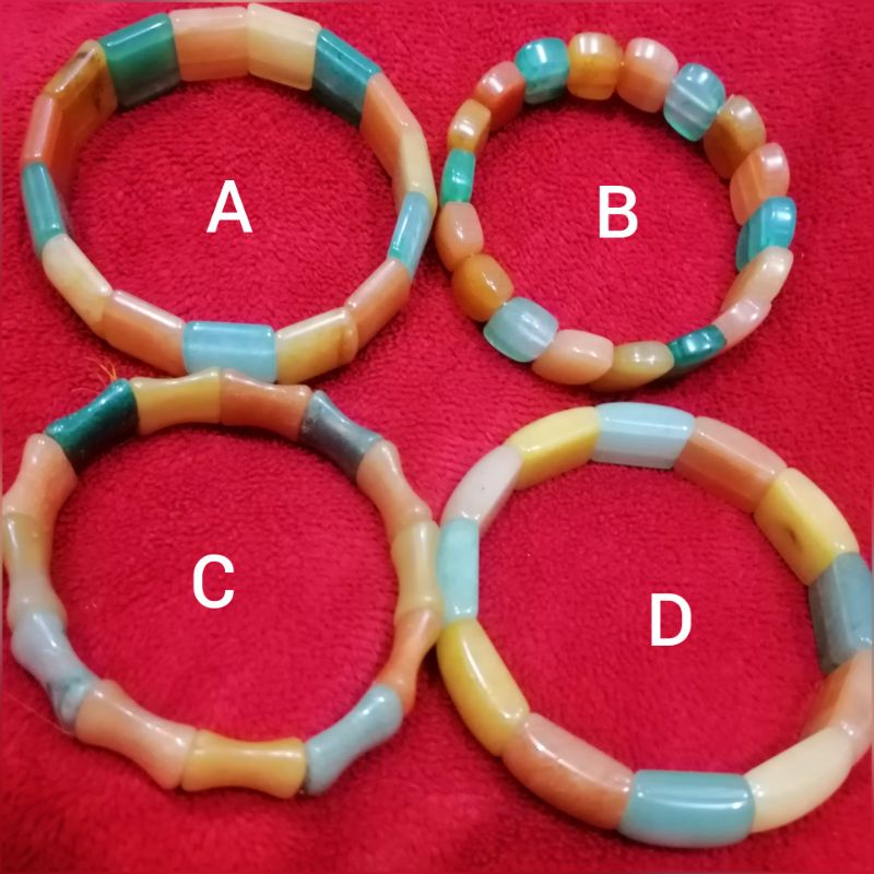 GELANG WANITA BATU ASLI ALAM AKIK MANAU WARNA WARNI