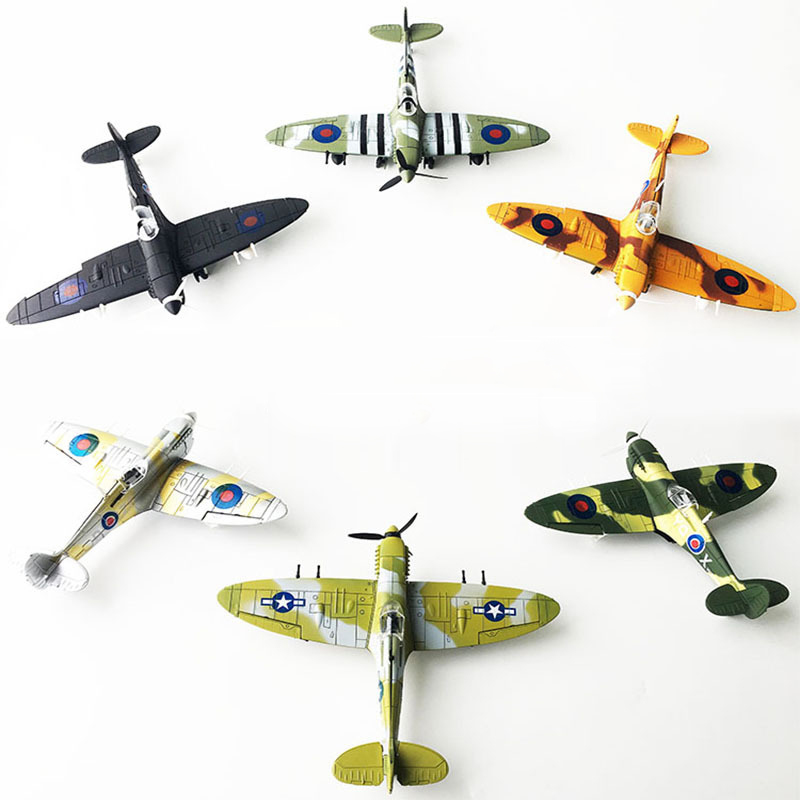 Mainan Rakitan Balok Bangunan Pesawat Tempur 4d Diy 1: 48 WW2 UK Spitfire Fighter