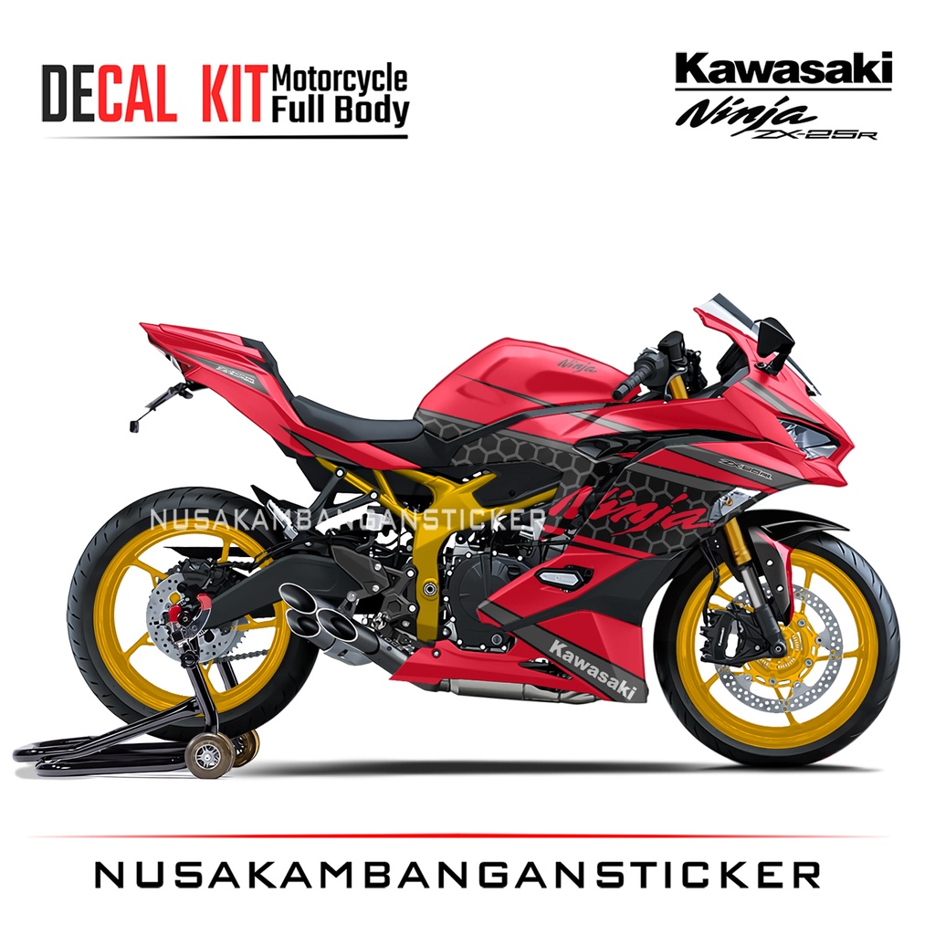 Stiker Ninja ZX25R Authenthic Merah