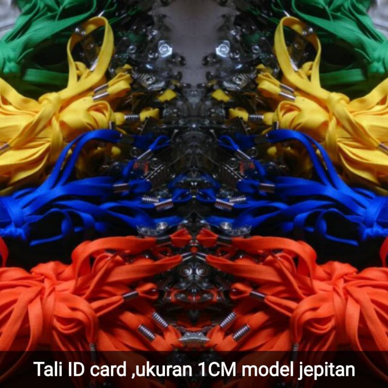 

tali id card polos 1 cm jepit garis