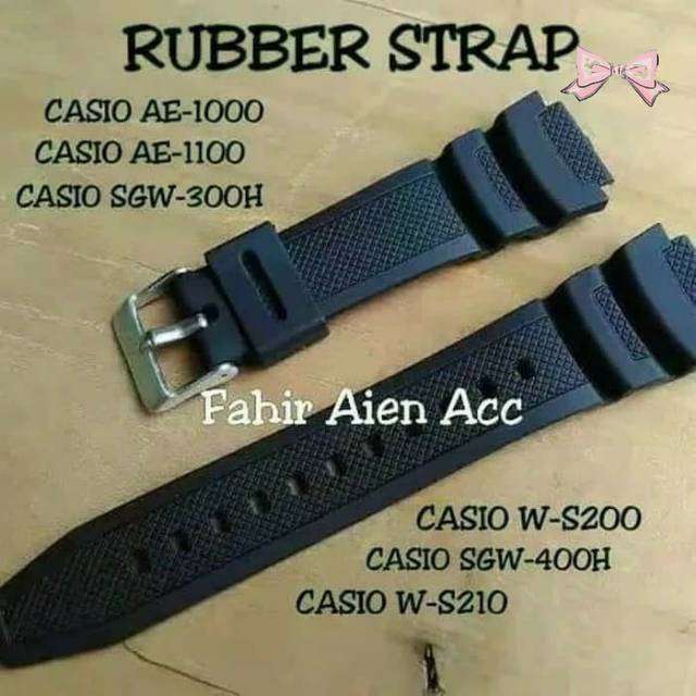 TALI JAM CASIO AE-1000 AE-1100 WS200 WS210 SGW300H SGW400H hitam.