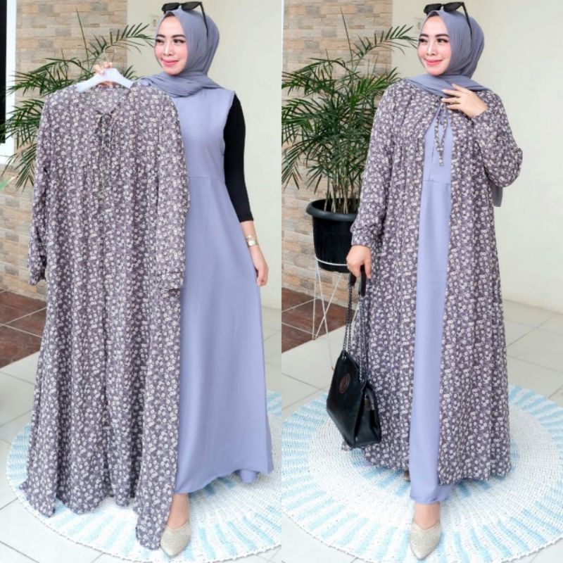 GAMIS SHAKILA POLOS PREMIUM MIX CERUTY BABYDOL MOTIF KEMBANG