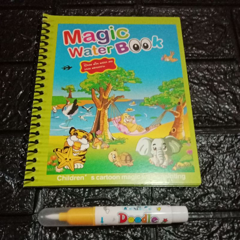LYSASHOP - MAGIC WATER BOOK / BUKU AJAIB MEWARNAI ANAK GAMBAR MAINAN EDUKASI ANAK-Animals