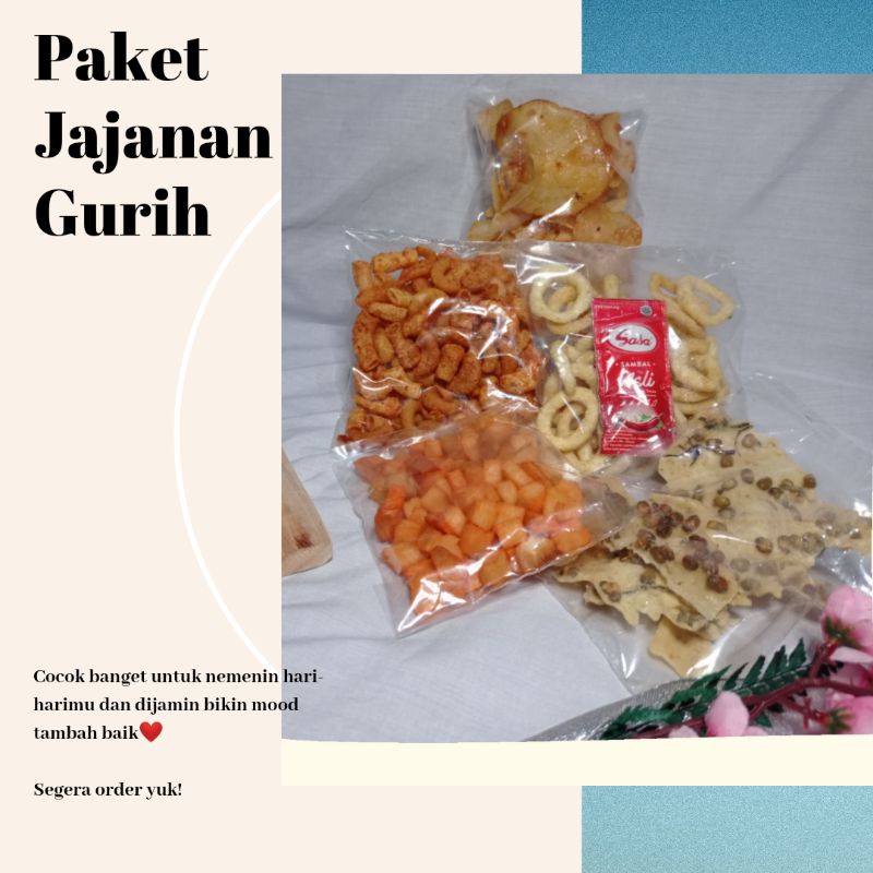 

(TERMURAH) PAKET JAJAN GURIH ENAK BERISI 5PCS