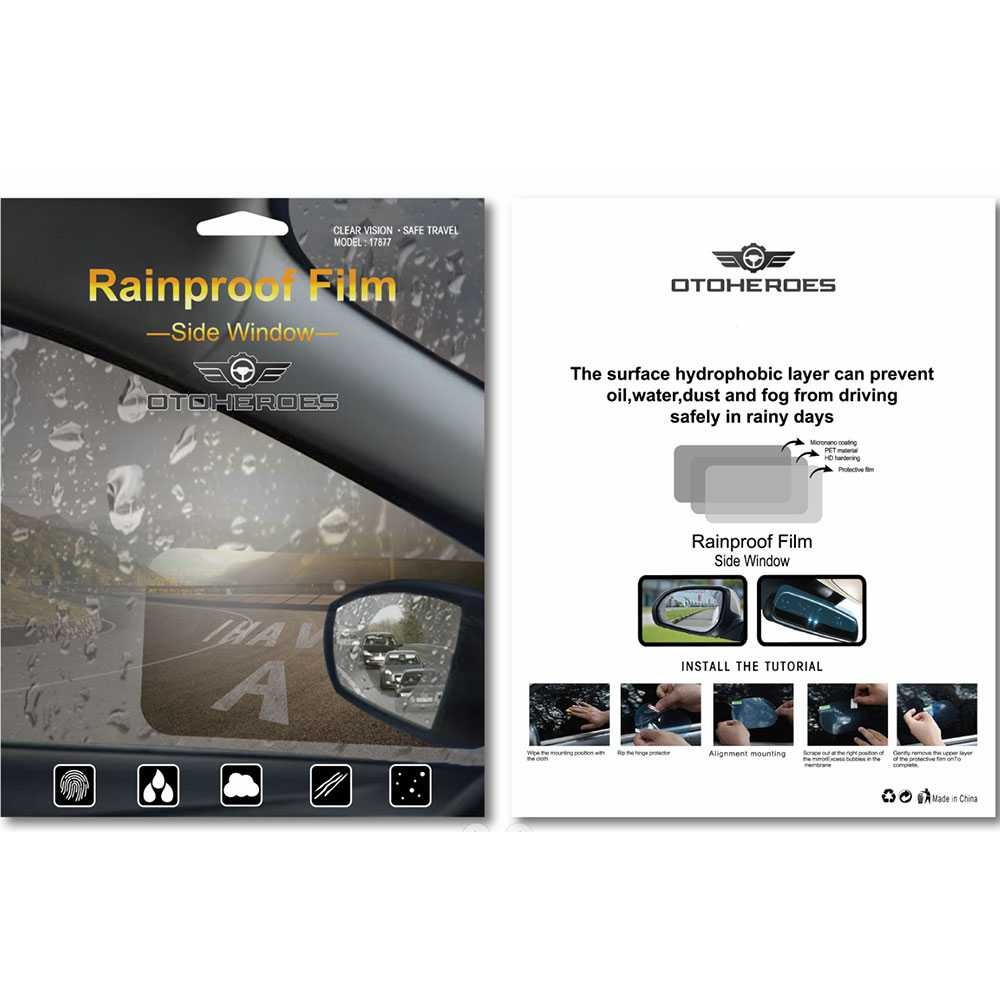 Hot Promo ! FORAUTO Sticker Anti Fog Spion Mobil Waterproof Film 20x16cm 2PCS