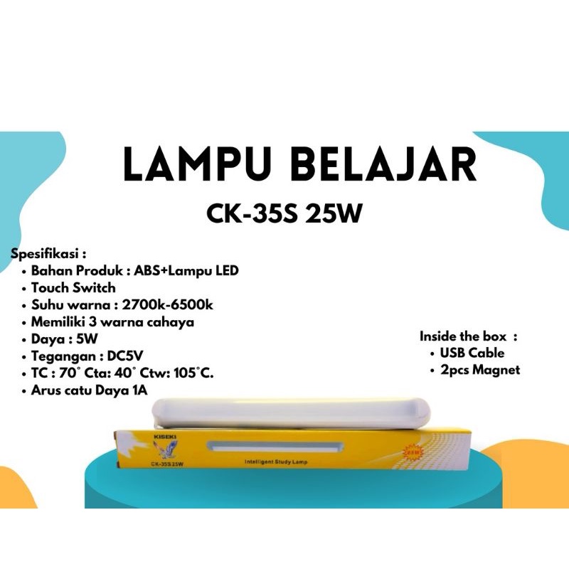 LAMPU LED USB TERMURAH EMERGENCY  10W/15W/25W / Lampu Meja Magnet USB