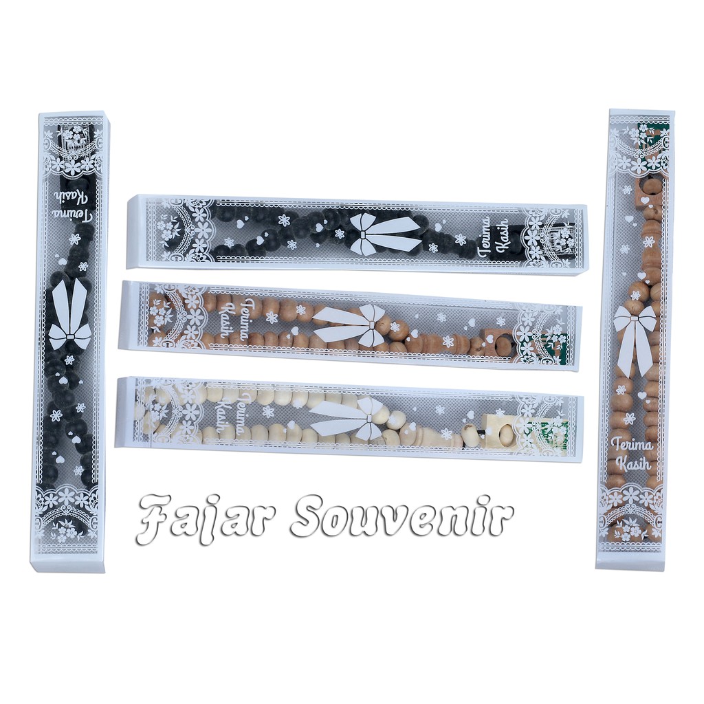 100 PCS souvenir pernikahan souvenir tasbih kayu corak kemas mika souvenir pernikahan unik