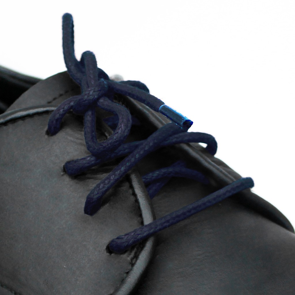 MR Shoelaces RD04 Dark Blue Biru Tua Tali Sepatu Lilin 2-3mm Bulat Round 50cm 60cm 70cm 80cm 90cm 100cm 120cm 150cm (Waxed Laces) - Premium Shoelace