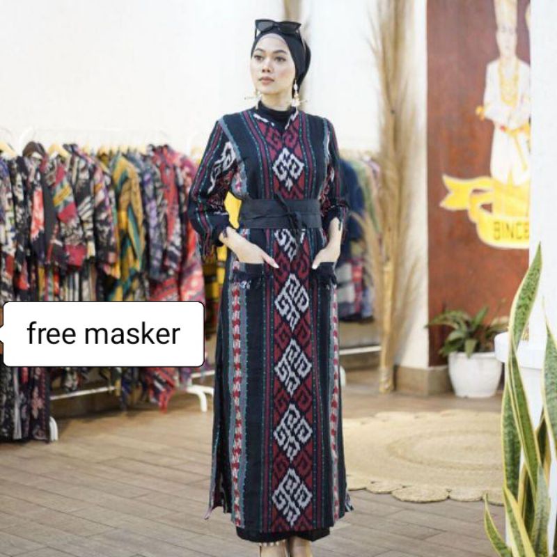 Dress tenun - Dress etnik - Baju tenun - Baju etnik - baju kondangan