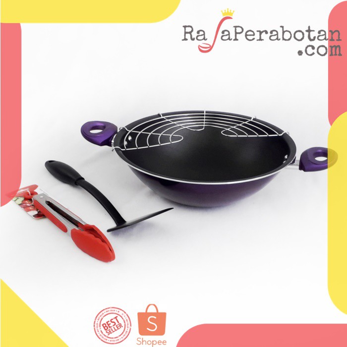 SUPRA Wajan Anti Lengket 30cm / Wok Set Alumunium Original