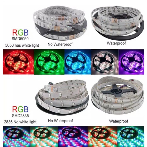 PAKET LAMPU LED STRIP 5050 3528 2835 RGB 5M 10M IP44 IP33 RGB REMOTE LAMPU HIAS WARNA WARNI LAMPU KAMAR AESTHETIC