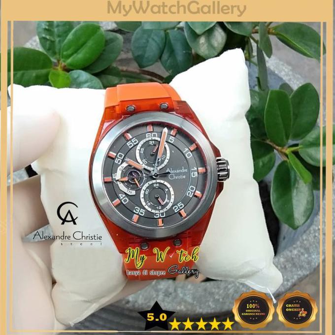 Alexandre Christie / Alexander Ac 6546 Mf Orange Grey Jam Tangan Pria Rr76Oyyq8F