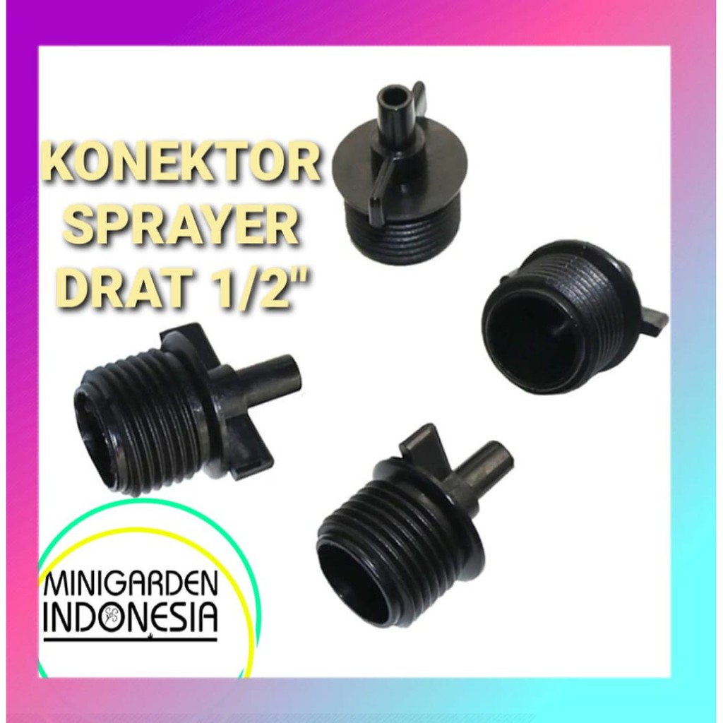 KONEKTOR ADAPTER SPRAYER MALE THREAD DRAT 1/2 INCH fitting head mist nozzle 6MM pipa pvc 1/2'' taman